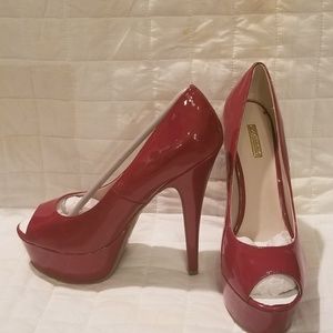 Zigi Soho Red Patent Platform Heel